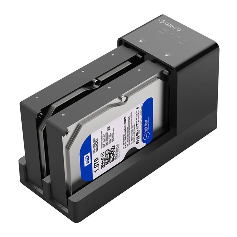 ORICO 2,5 3,5 SATA HDD корпус док-станция автономный клон супер скорость USB 3,0 жесткий диск 2 Bay черный