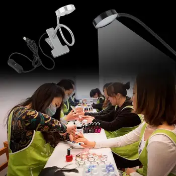 

LED Clamp Lamp Manicure Tattoo Makeup Reading Lighting With Plug Black/White