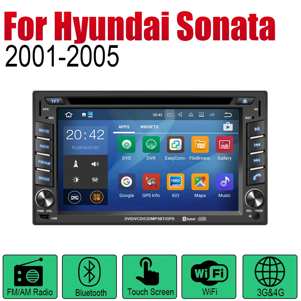 Автомагнитола ZaiXi 2DIN Android стерео DVD GPS навигация для Hyundai EF Sonata 2001 ~ 2005 Bt Wi