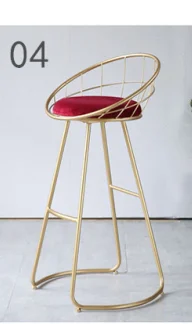 Gold red 75cm Стул скандинавский барный стул Железный высокий домашний стул светильник роскошный барный стул набор - Цвет: Gold red 75cm