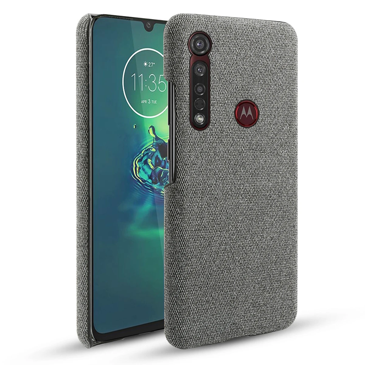 For Motorola Moto G8 Plus Case Ultra Slim Hard PC Woven Matte Fabric Anti-scratch Protector Cover |
