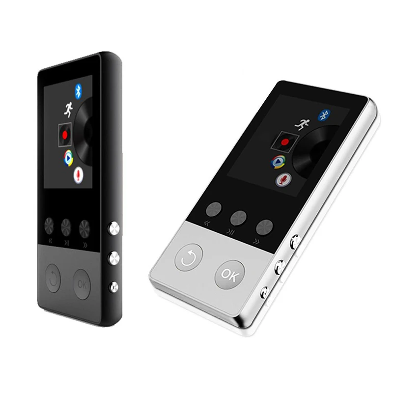 Bluetooth металлический MP3-плеер встроенный 8G Hifi Lossless музыка с шагомером и громким динамиком(серебро