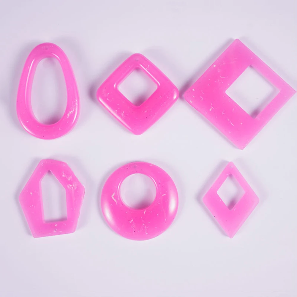 Silicone Mirror Crystal Epoxy Mold Creative DIY Jewelry Pendant Perforated Earrings Mold Decoration Accessories Gift