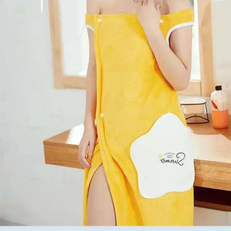 Womens Large Bath Towels Girl Wearable Wrap Towel Dress Microfiber Shower  Skirt