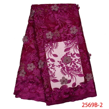 

Best Selling Lace New In Bridal Fabrics Tulle Nigeria French Bridal Wedding Lace Fabric QF2569B-3