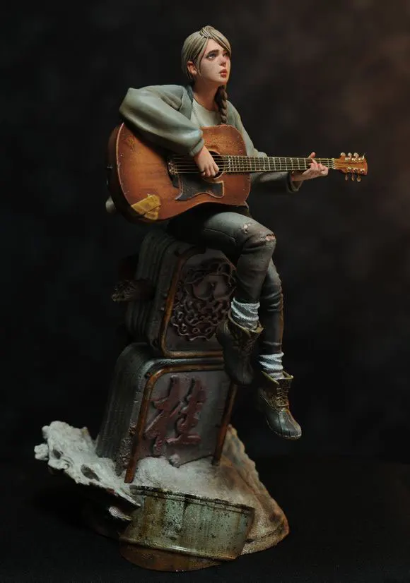 20 см игра на гитаре Девушка Певица миниатюрная сцена Моделирование Статический