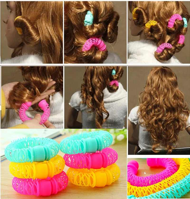 Description Picture 2 of item8 Pcs/Lot Make Up Tools Magic Curler Hair Rollers Curls Roller Lucky Donuts Curly Hair Styling Accessories For Woman Lady