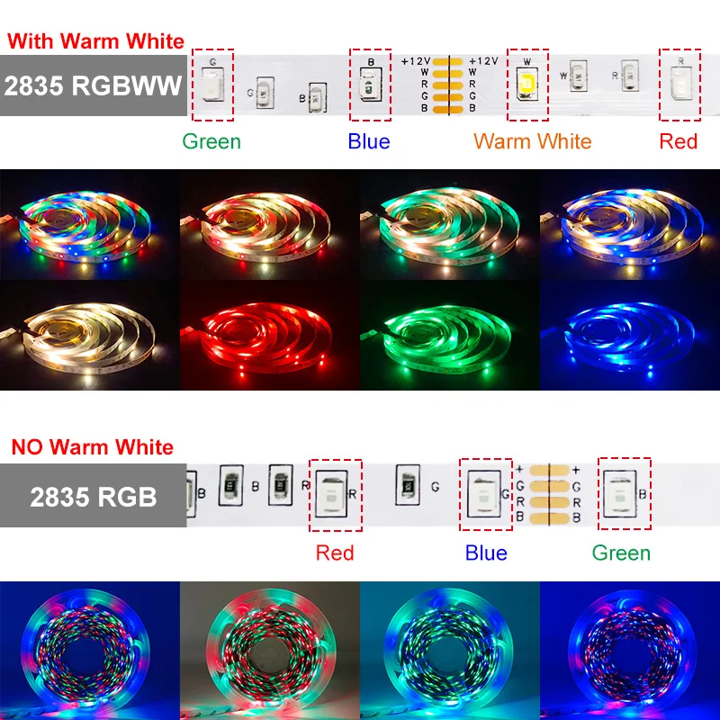 small led strip lights 30M-5M Bluetooth LED Strip Lights RGB Warm White Waterproof Flexible Ribbon 2835 Led Light lamp RGBWW SMD Tape Diode for room car interior light strips