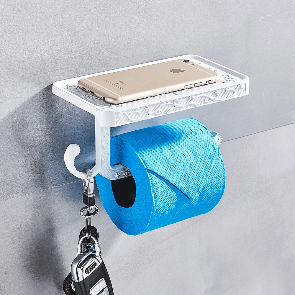 Rozin Zinc Alloy Bathroom Toilet Paper Holder Mobile Phone Holder With Shelf Bathroom Towel Rack Toilet Paper Rack Tissue Box Towel Rack Toilet Paper Holder Toilet Paper Rack Toilet Roll Holder Tissue Holder