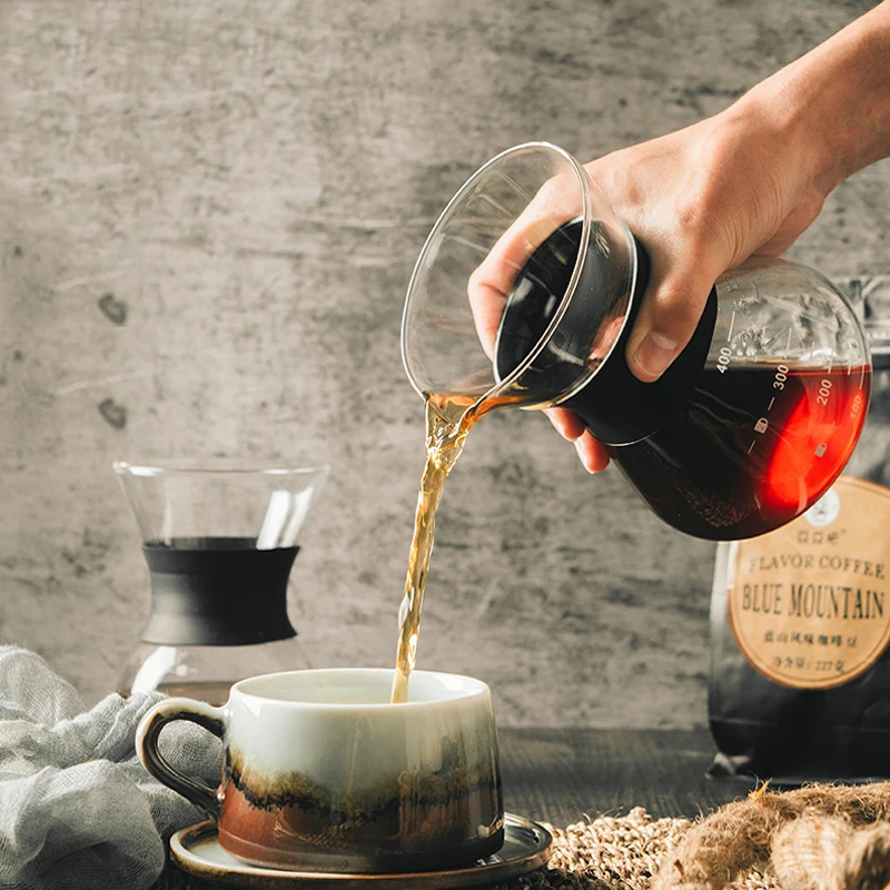 

Reusable Glass Coffee Sharing Pot Coffee Home Brewing Cup Hand Made Coffee Maker Ice Drip Kettle Hand-made coffee set Portable