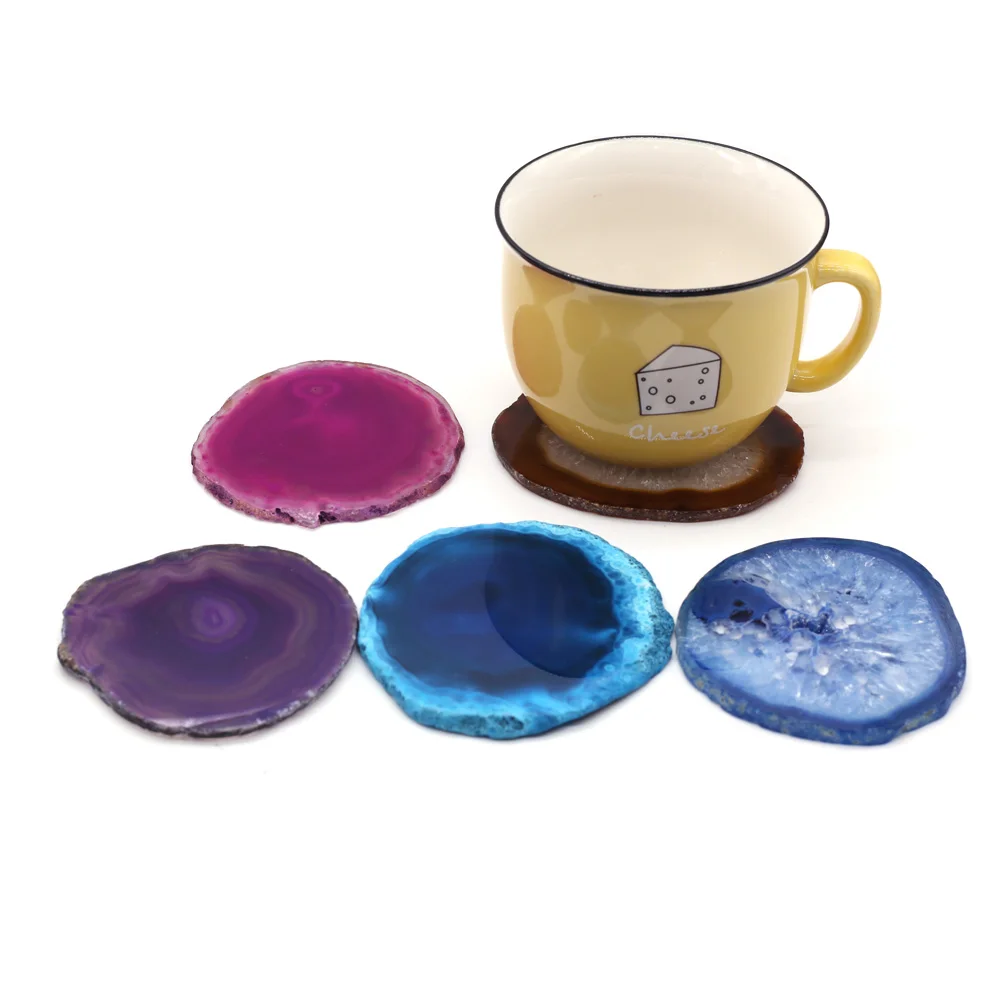 

Natural Stone Spacers Exquisite Rainbow Agates Slice For Coaster Nail Palette Jewelry Display Utensils Accessory