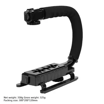 

C Shaped U Grip Stabilizing Handle Bracket Camera Handheld Stabilizer with Hot Shoe Mount for DV Camcorder DSLR Camera LED Light