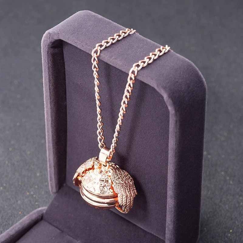 

High Quality Magic Photo Pendant Memory Floating Locket Necklace Angel Wings Creative Gifts Box Fashion Album Box Necklaces
