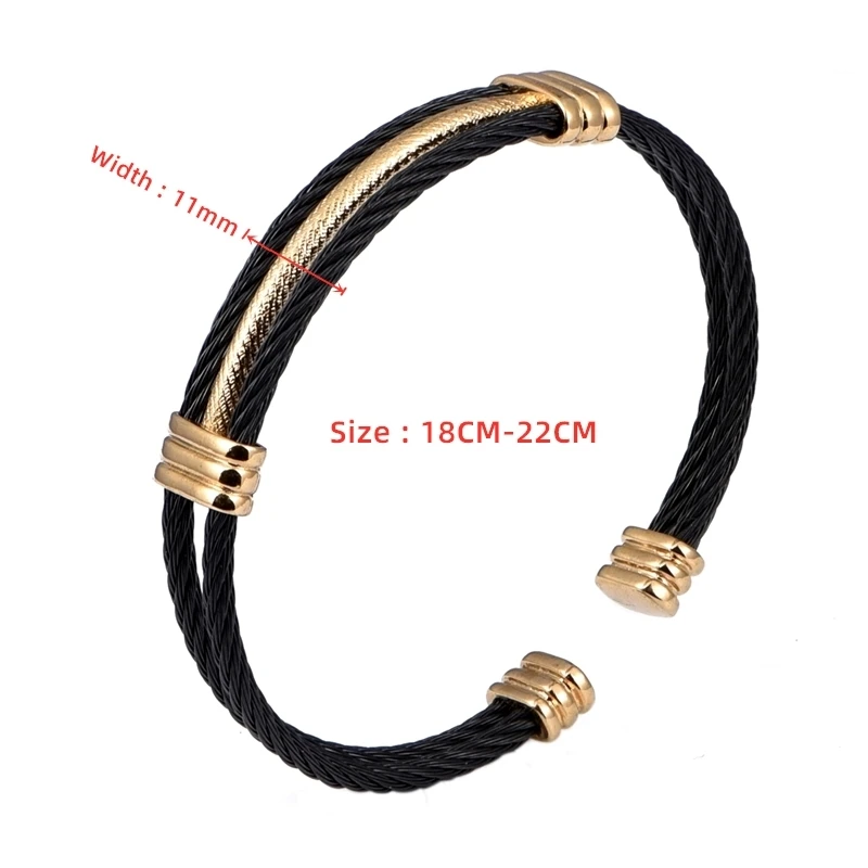 Hot Sale Stainless Steel Jewelry Wire Knot Cuff Bracelet Gold Color Bracelets & Bangles For Men & Women Infinite Open Bangle