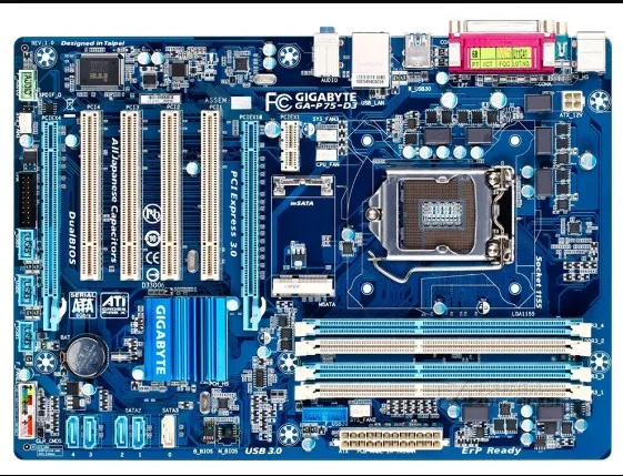 Gigabyte GA-P75-D3 оригинальная материнская плата LGA 1155 DDR3 USB2.0 USB3.0 SATA3 P75 D3 32GB Intel B75 22nm настольная материнаская плата Б/у