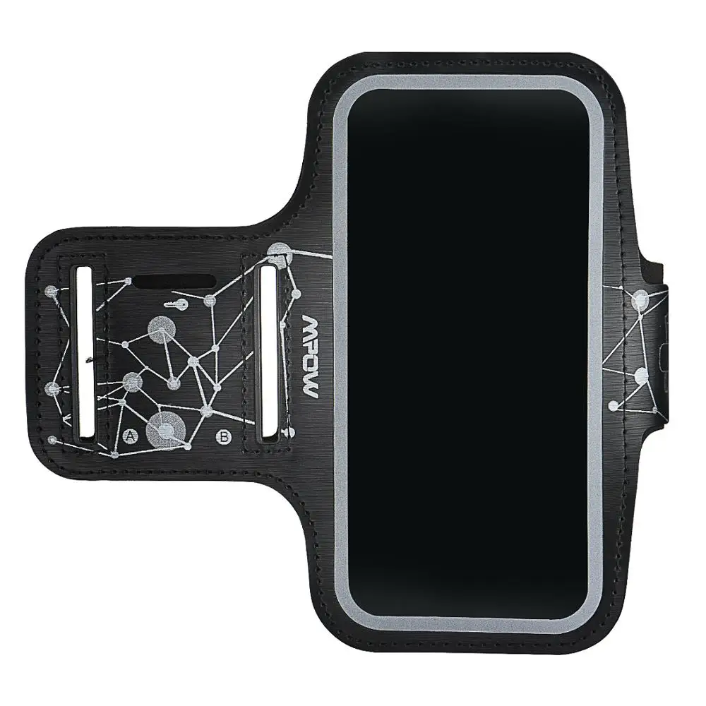Mpow спортивный нарукавный чехол для iPhone X, модный держатель для iPhone, чехол на руку для смартфона, сотового телефона, ручная сумка с карманом для карт - Цвет: Black
