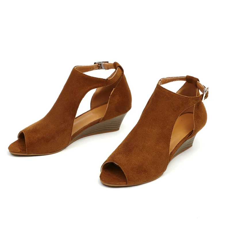 

Shoes woman 2020 spring summer autumn and winter sexy slope heel fish mouth buckle wrap heel ankle foot women's sandals