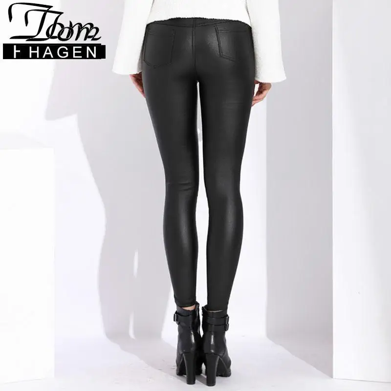 Женские бархатные брюки Tom Hagen повседневные обтягивающие карандаш из хлопка и