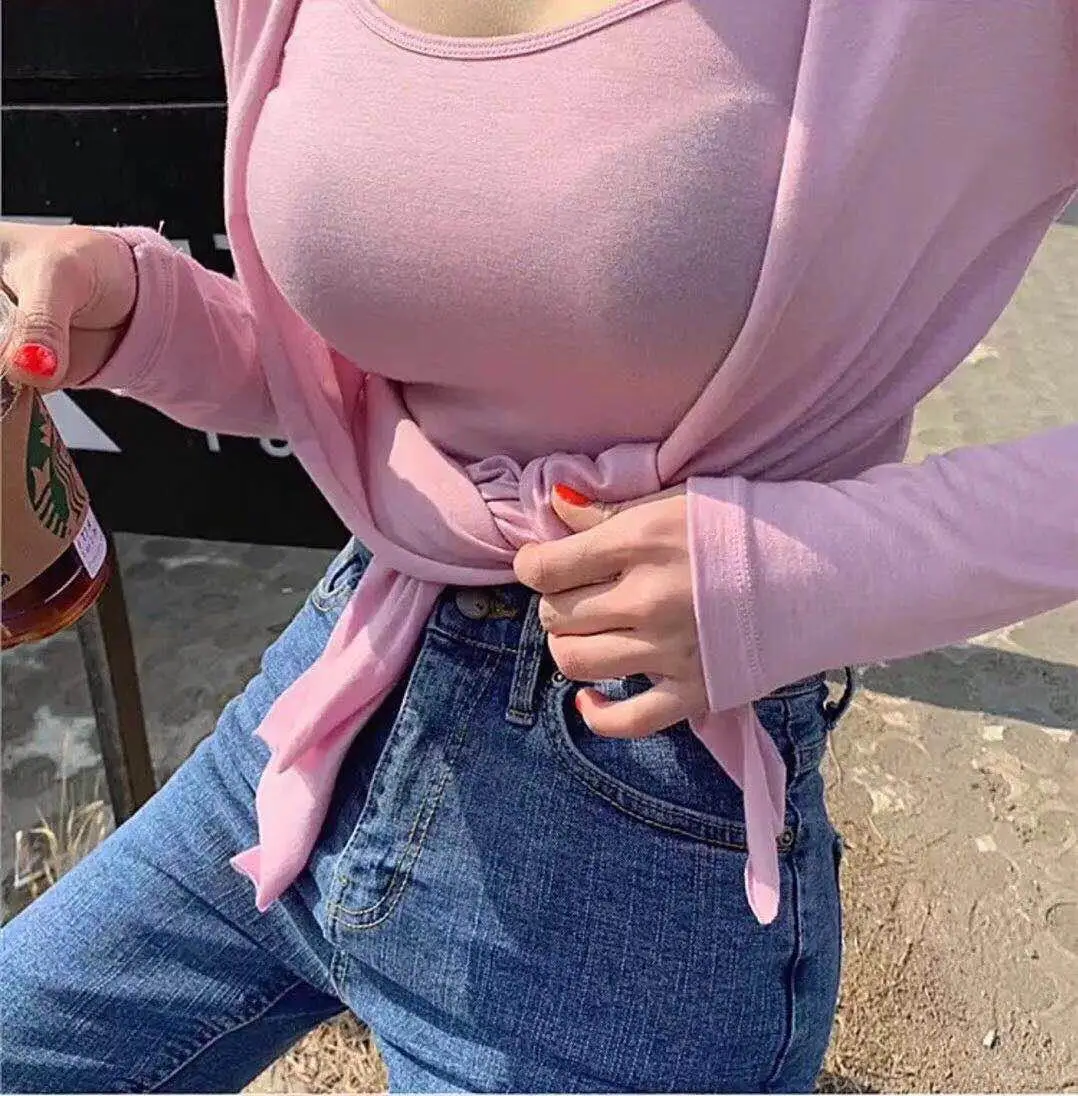 

Strapped Vest Two-Piece Set Coat Women's South Korea 2019 Summer New Style Fashion Solid Color Versatile Long Cardigan Suit