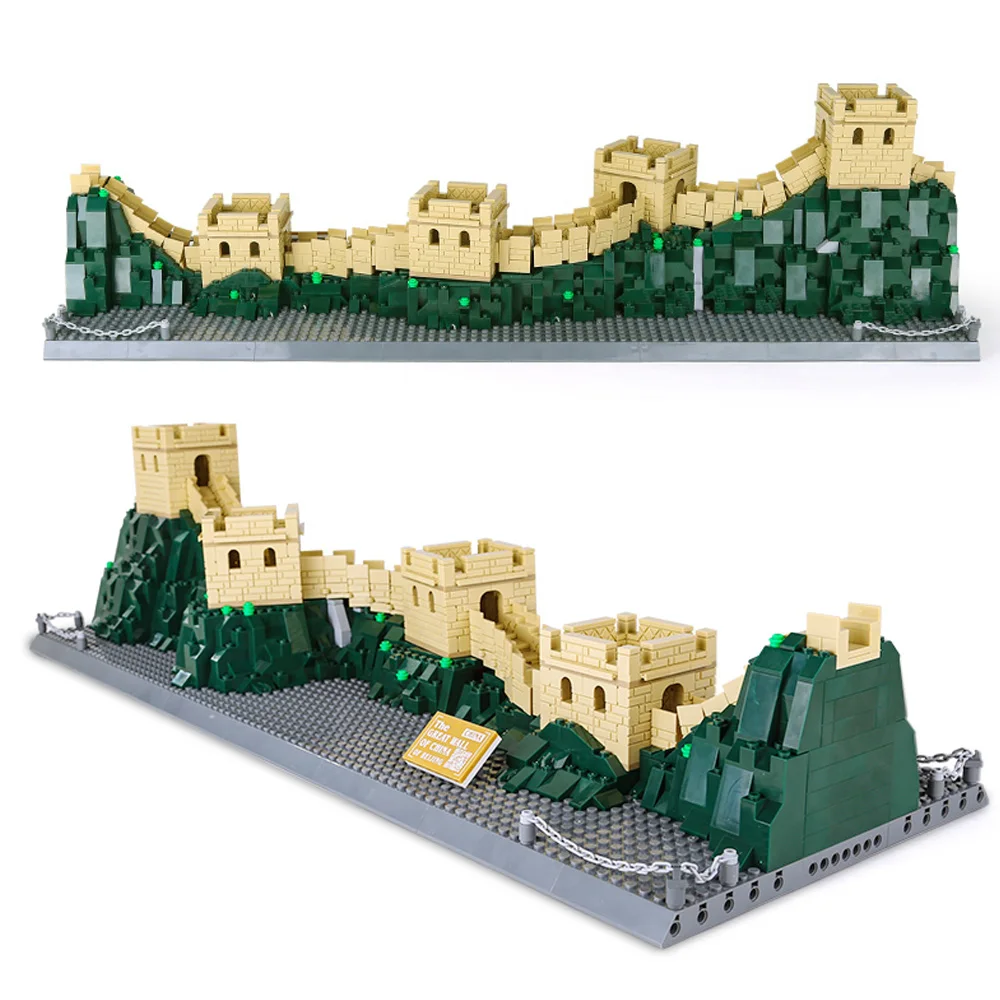 Wange 6216 Китай здание Великой стены Badaling мелкие частицы собранные город улица вид строительные блоки игрушки