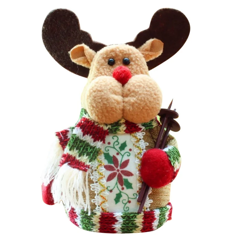 Домашнее рождественское украшение куклы милый Санта Клаус Лось снеговик украшения окна рождественские принадлежности Рождественский