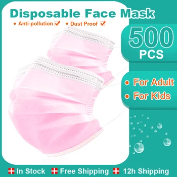 

Fast Delivery Pink Medical Mask Adult Kids Disposable Surgical Mask Non woven 3 Layers Breathable Gauze Children Mouth Mask