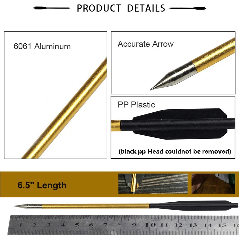 24 шт. Золотой Алюминий болт стрелки на 50 фунтов/80 кг пистолет Broadheads стрельба из