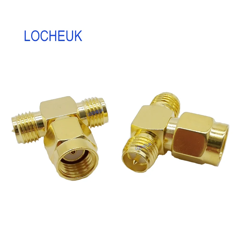 SMA RF адаптер RP Male к двойному Female pin T Type коаксиальный разъем двум Splitter