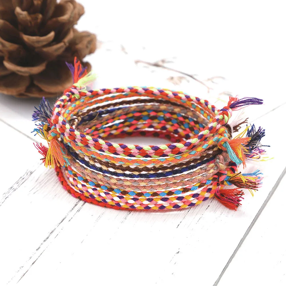 

Meetvii Lucky Tibetan String Bracelets & Bangles for Women Men Handmade Tassel Knots Thread Rope Bracelet Ethnic Jewelry