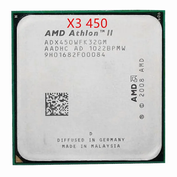 Четырехъядерный процессор AMD Athlon II X3 450 X450 AM3 938 100% рабочий настольный бесплатная