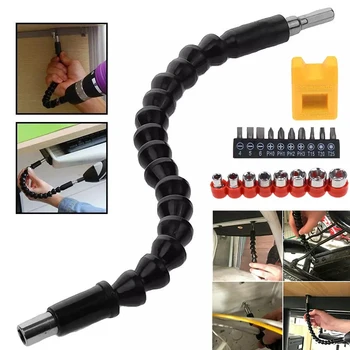 

26PCS Edition Flexible Ratchet Screwdriver Extension Assorted Bits Sockets Kit Socket Set Magnetic Drill Bit Holder Right Angle