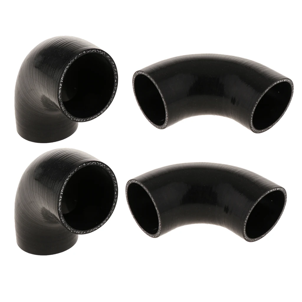 4Pieces Silicone Hose 90 Degree Bend Intercooler Tube Turbo Intake Pipe