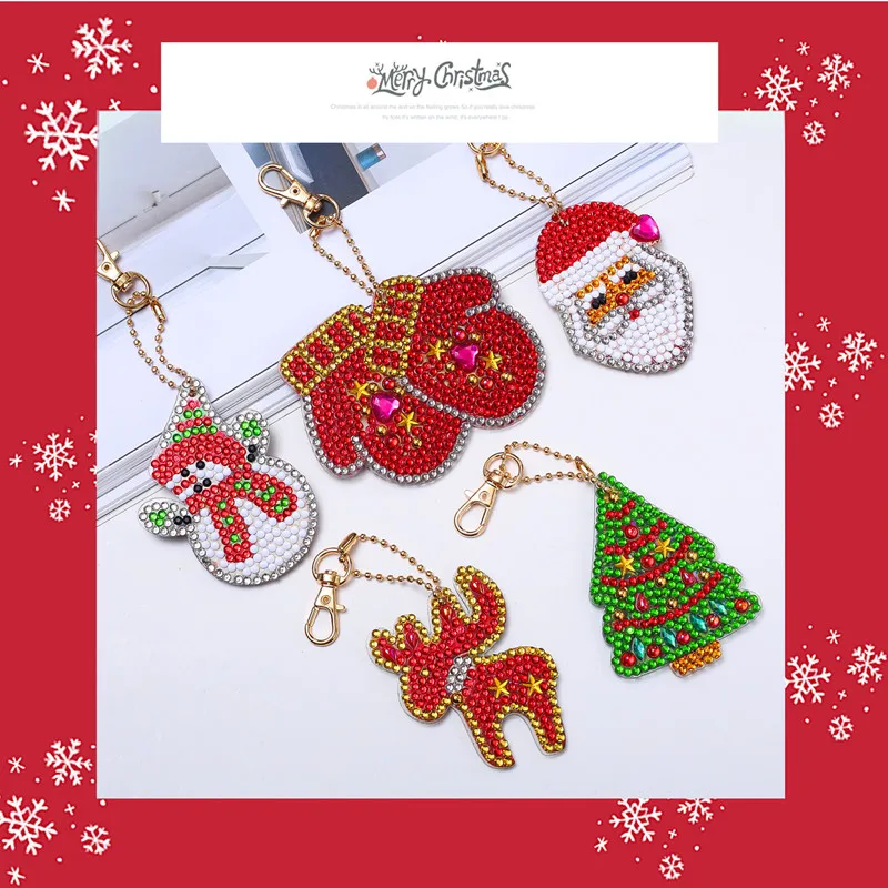 

3/4/5PCS DIY Diamond Keychain Special Shaped Full Diamond Painting Keyring Keychains Cross Stitch Embroidery Women Bag Key Chain