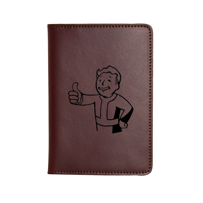Red passport cover Выгравированный бумажник Fallout Boy для паспорта, Дорожный Чехол, простые держатели для карт, кожаный чехол для паспорта Crazy Horse - Цвет: Red passport cover