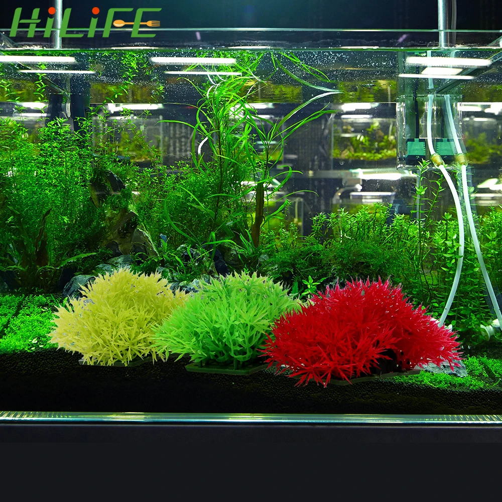 HILIFE 1pcs Underwater Landscape Aquarium Water Grass Fish Tank Decoration Ornament Weeds Artificial Aquatic Plastic Plant | Дом и сад