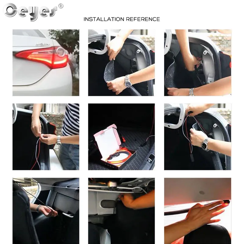 Ceyes 100cm Car Accessories High Brake Lights Styling LED Flexible Strip Cars Safety Warning Signal Light Auto Stop Signal Lamp Ceyes 100cm Car Accessories High Brake Lights Styling LED Flexible Strip Cars Safety Warning Signal Light Auto Stop Signal Lamp