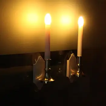 

Waterproof LED Candle Light 2pcs Removable Suction for Wedding Outdoor Wall Lamp Stable Performance No Heating Safety