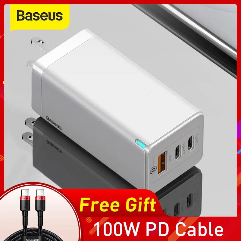 Baseus 65W GaN USB Fast Charger Quick Charge 3.0 For iPhone 11 PD3.0 US Plug Support FCP AFC SCP QC 3.0 For Samsung S10 Xiaomi 