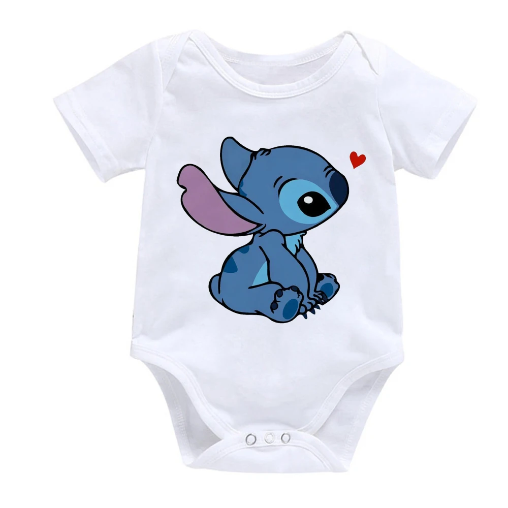 Peleles de verano para bebé recién nacido, monos con manga corta, Mono de Lilo & Stitch de dibujos animados, ropa para bebé (niño o niña)
