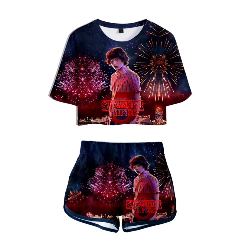 COSREA Stranger Things Costume T Shirt Shorts Two Piece Suit Girls Women 3d Print Tees Eleven Sports Sets -Zentai shop online H006e49d844f946d8a5bfb68d09ba2598L.jpg