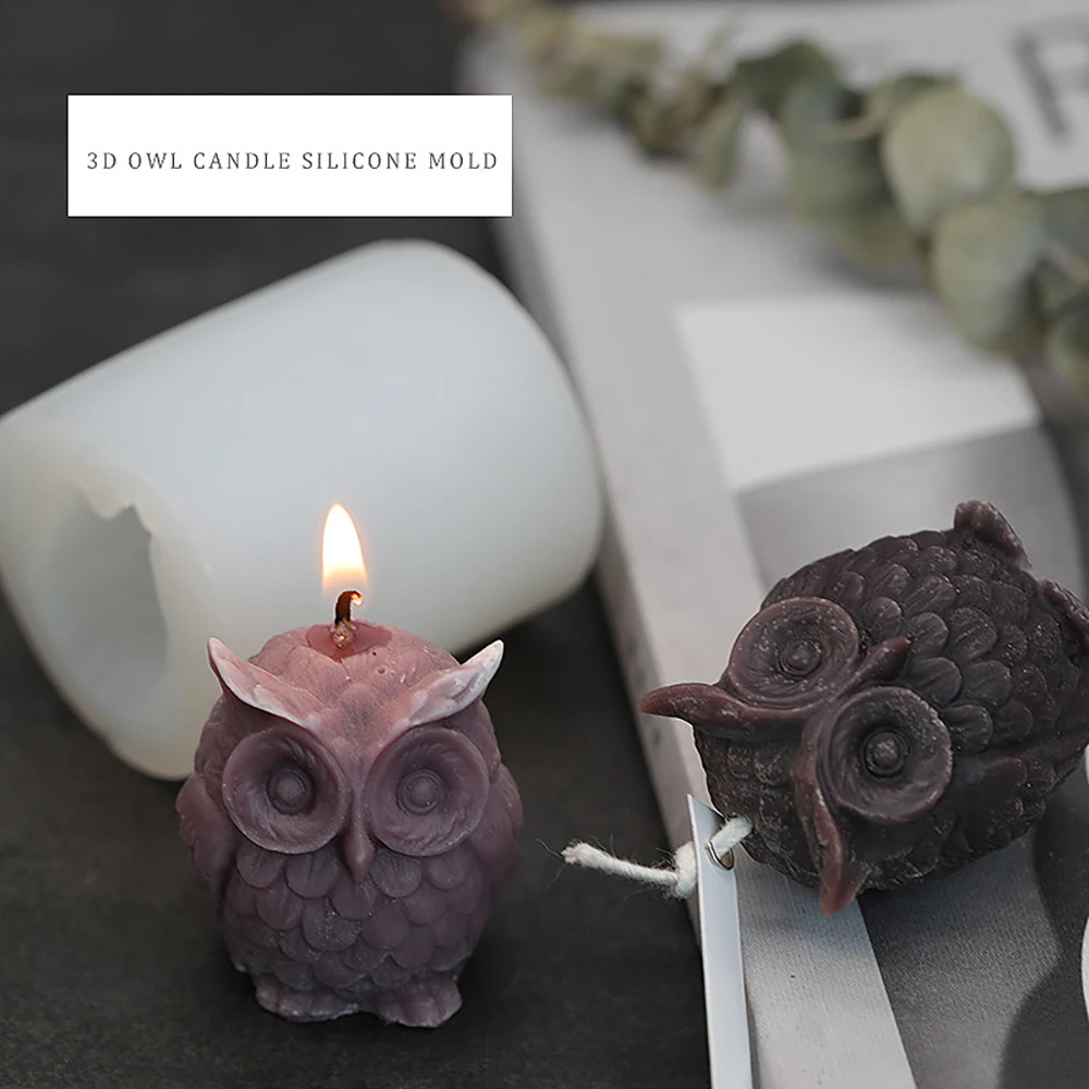 3D Owl Candle Mold Silicone Mold For Candle Making DIY Handmade Resin