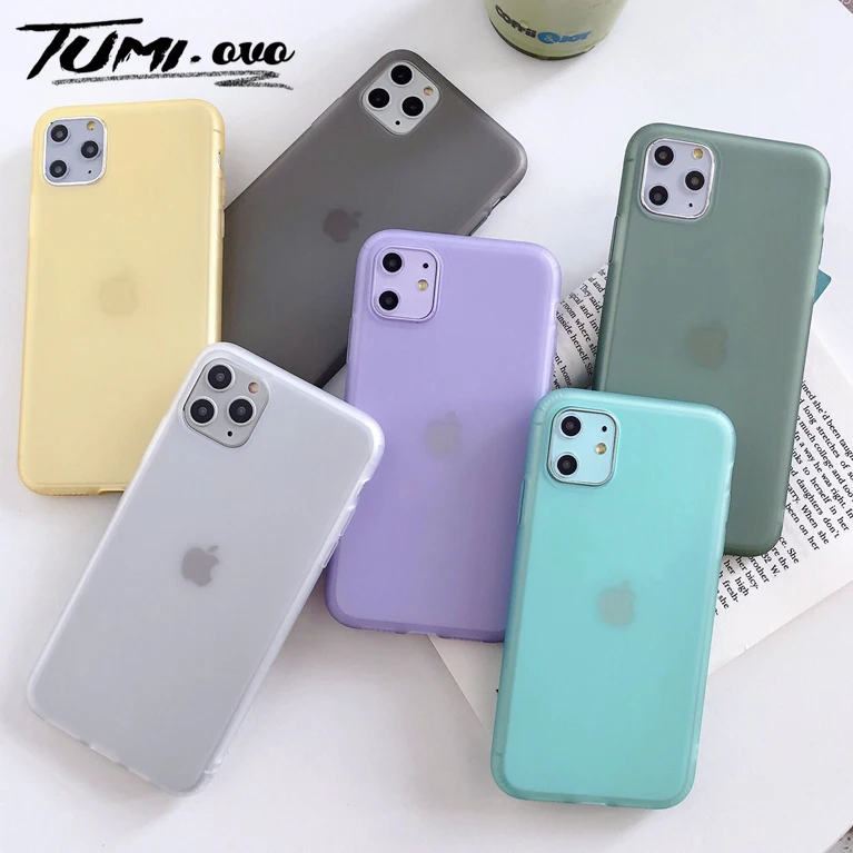 

Original Half Transparent Silicone Phone Cover Case For iPhone 6 6s 7 8 Plus Candy Color Soft Case For iPhone Xr XS Max X 11 Pro