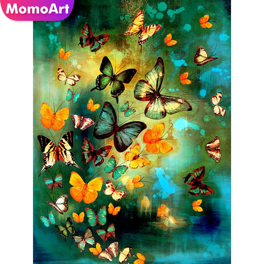 

MomoArt DIY Diamond Embroidery Butterfly Diamond Painting Full Square Drills Rhinestone Mosaic Animal Home Decoration