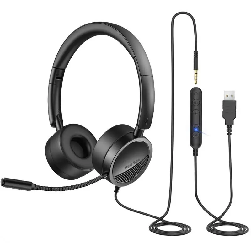 H360 USB Headset With Microphone For PC 3.5mm Business Headsets Mic Mute Noise Cancelling Call Center Headphones | Электроника