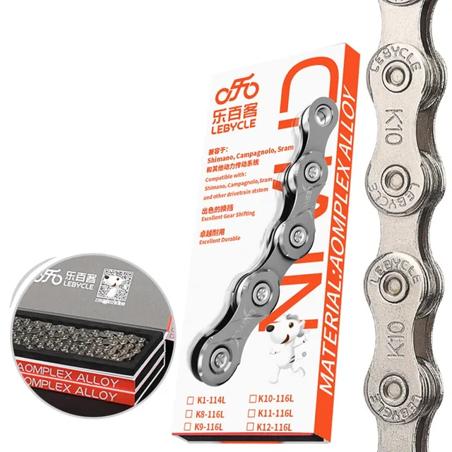 MTB Road Bike Bicycle Chain 116 Links 6/7/8/9/10/11 Speed For Shimano SRAM Switching Speed Faster Steel Silver 1/2 