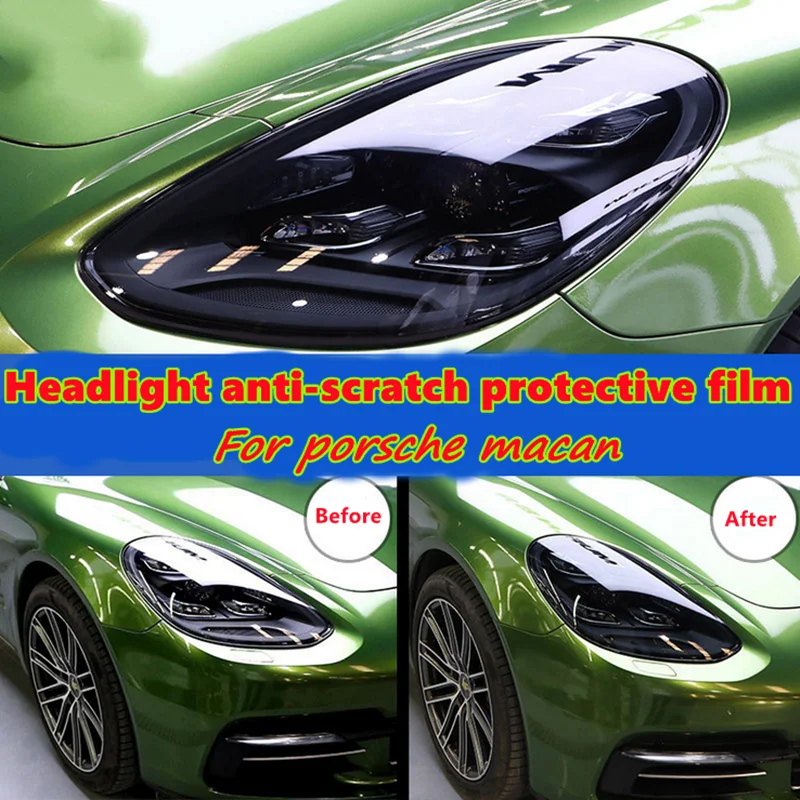 

Headlight Front Lamp Anti-scratch Tint Black Protective Film for Porsche Macan 2010-2014 2015 2016 2017 2018 2019 2020 2021