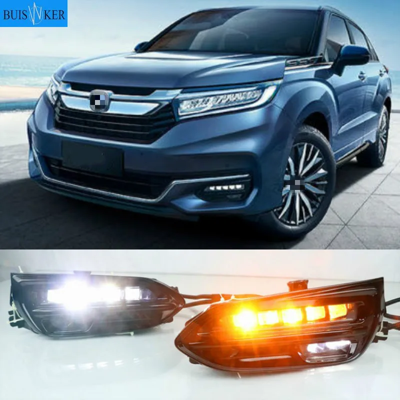 

1 Набор для Honda AVANCIER 2020 DRL дневные ходовые огни дневной свет 12 В ABS противотуманная фара крышка с поворотным желтым сигнальным светом