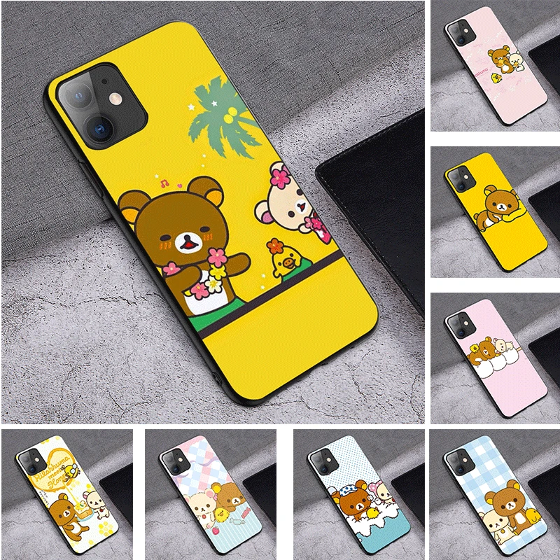 Милый чехол для телефона из ТПУ с рисунком rilakkuma iPhone 11 Pro X XR XS Max 6 6s 7 8 Plus 5 5S