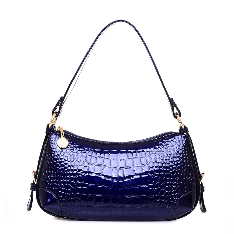 

New Fashion Alligator Women Handbags Brand Luxury European Hobos Patent Leather Ladies Shoulder Bags Female Girl Crossbody Bag