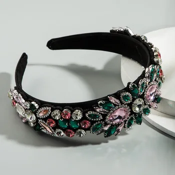 

Europe and America New Style Fashion Popular Creative Full of Crystals Color Hair Bands Flower Accessories Super Shiny Fabric La
